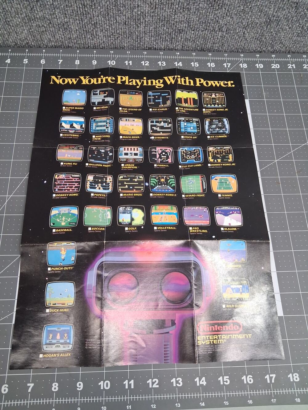 Nintendo NES Now You Playing With Power Insert Poster Rob Robot 1987